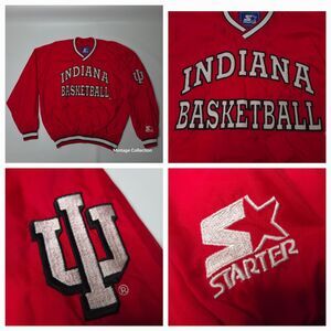 VINTAGE STARTER INDIANA UNIVERSITY HOOSIERS BASKETBALL SWEATSHIRT JACKET SIZE XL